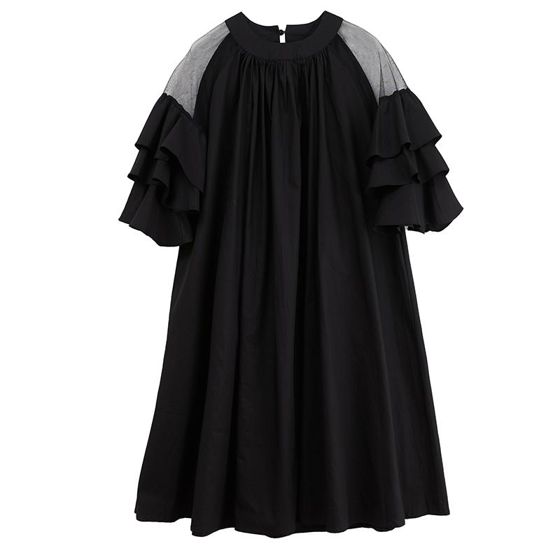 Kurzarm Plus Size Vintage Neu in Kleidern für Damen lässig locker Midi langes Sommerkleid