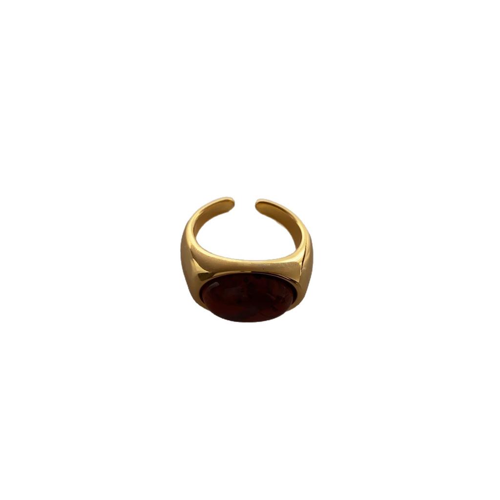 Simple Retro Ring Mori Series Light Luxury Cold Wind Temperament Round Ring High Sense Opening Adjustable