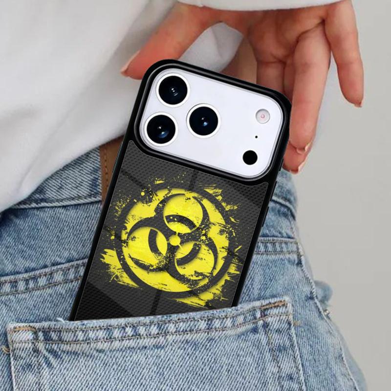 Biohazard Symbol Phone Case for iPhone 16e 15 14 13 12 17 Pro Max Plus Air 17pro Cover Coque