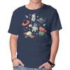 Unisex Crew Neck T-Shirt Cats In Space Graphic Short Sleeve Casual Tee
