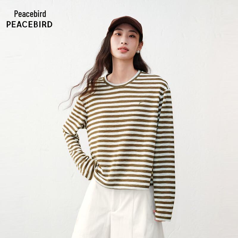 PEACEBIRD Women s Striped Long Sleeve T-Shirt S