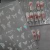 Shiny Jelly Butterfly Charming Golden Gradient Bowknot 5D Self Adhesive Nail Art Sticker Flower Petal Rhinestone Manicure Decals