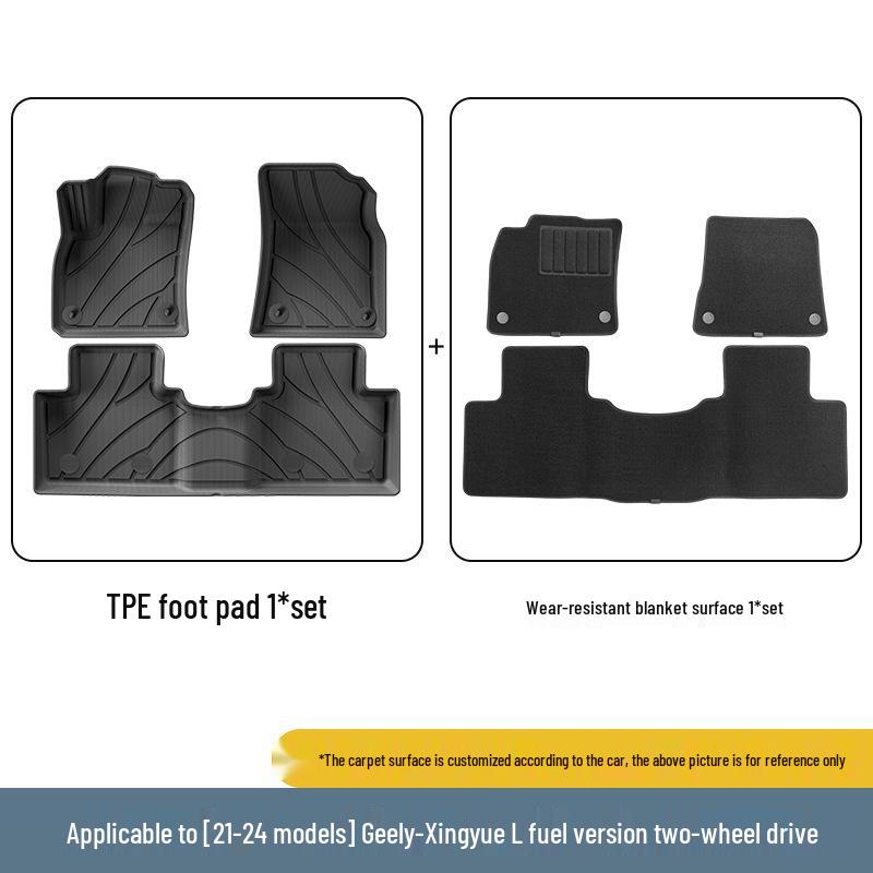 Floor Mats for 2021-2026 Geely Xingyue L: TPE Floor, Trunk, & Seat Back Mats