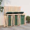 VidaXL Triple Wheeled Bin Shelter, Bin Cover with Door and Lid, Bin Hangar with Storage 3157691