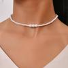 YWZIXLN Trend Elegant Jewelry Wedding Big Pearl Necklace For Women White Imitation Pearl Choker Necklace N0179