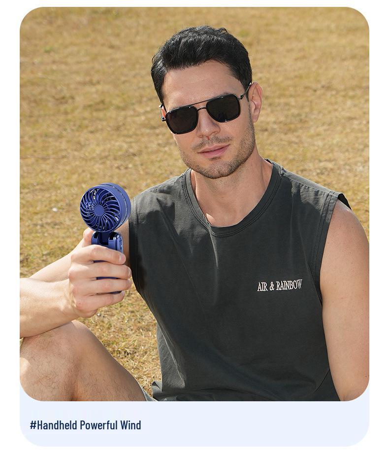 2026 Mini Handheld Fan: Portable, Folding, Neck-Worn with Digital Display & Semiconductor Cooling.