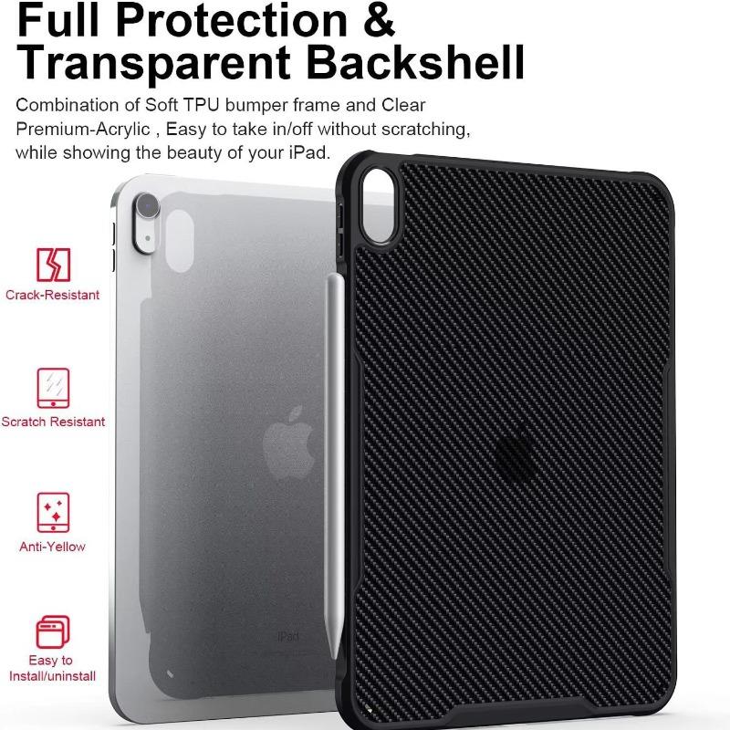 Kohlefaser Hülle für iPad A16 11. 10. 10.9 Air 4 5 6 Pro 11"13"12.9" Mini 7 A17 pro Hartschalen Rückseite