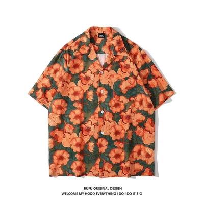 Men'S Retro Shirt, Men'S Summer Outfit, Student Loose Fit, Niche Design, Casual Men'S Top, Outerwear, Beach Top