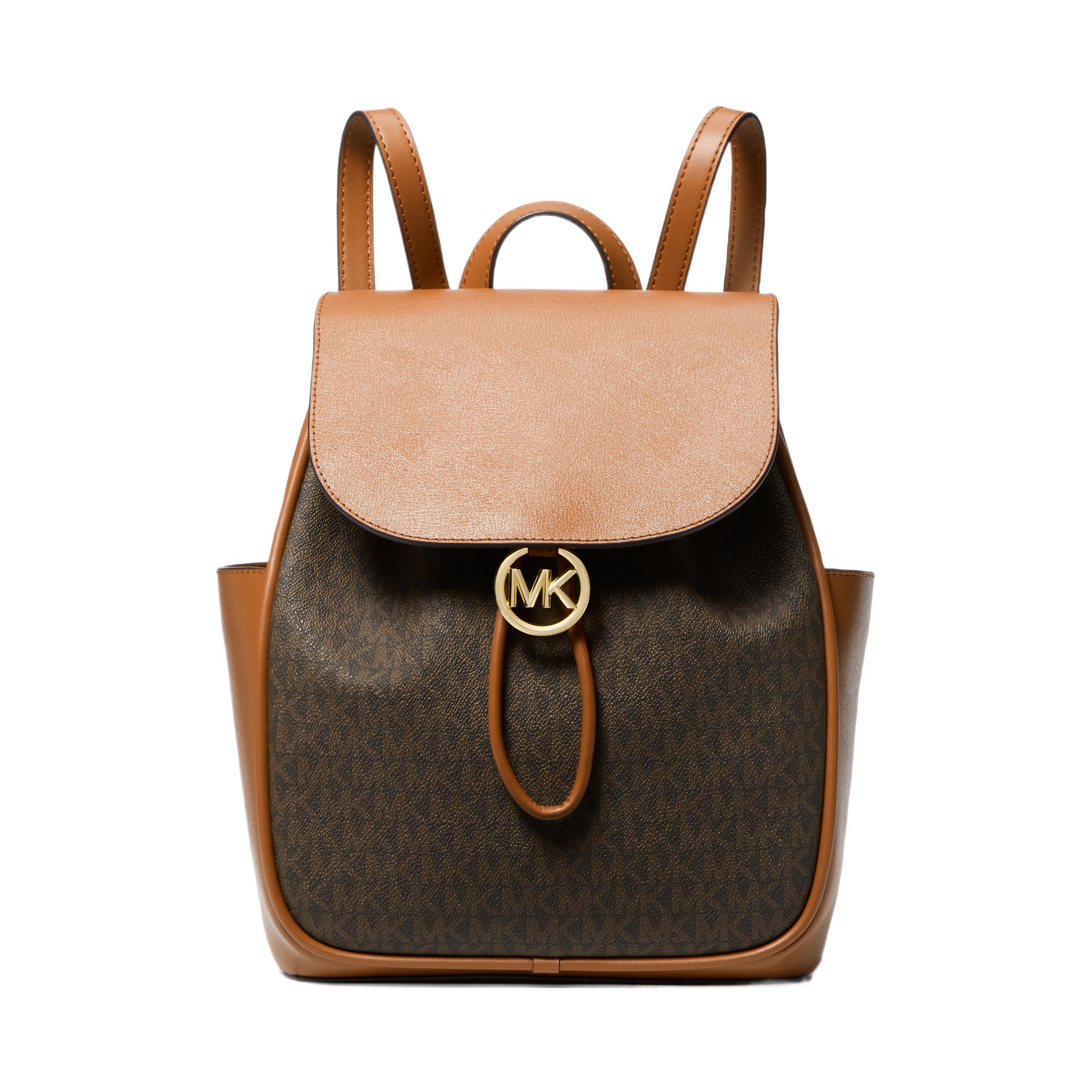 

Michael Kors MK Cheryl Monogram Faux Leather Backpack Medium Women Backpacks Dark-Brown Acorn-Brown 30F3G2EB2B-252 Basic Set (Bag+Dust Bag)
