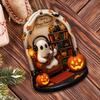 Cute Reading Ghost Halloween Ghost Ornaments 2D Flat Halloween Spooky Decorations Decorative Pendant Party Supplies