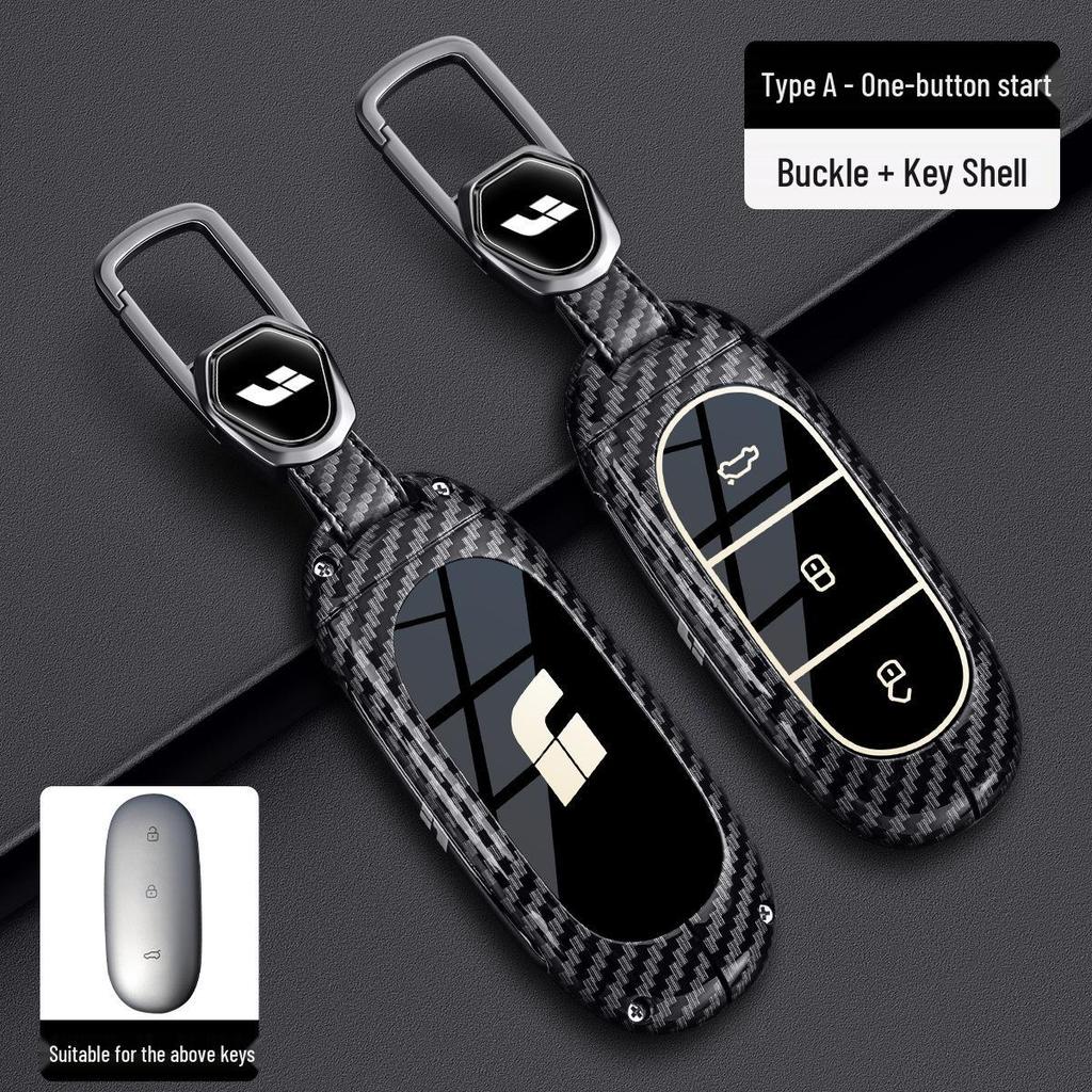 Compatible Li Auto L6 Pro Key Case for L7/L8 Max/L9 Ultra with Mega Carbon Fiber Metal Shell.