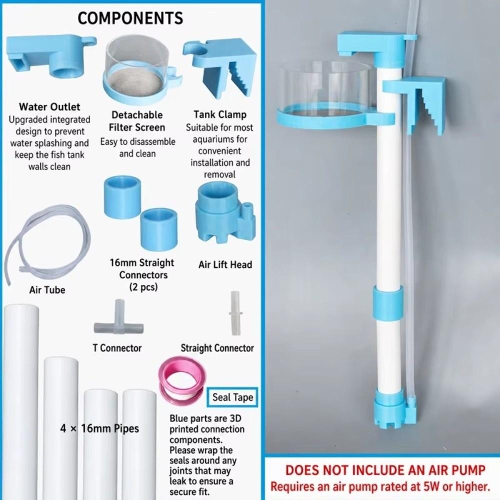 Adjustable Lenght Aquarium Fish Poop Cleaner Filter Detachable Poop Cleaner