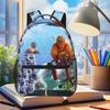 Grizzy und die Lemminge Zeichentrick Anime Rucksack Schüler Jungen Mädchen Schulranzen Kinder Schultasche Laptop Umhängetaschen für Männer Frauen