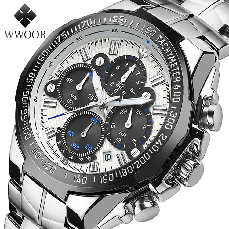 Wwoor, Men'S Watch, Seven-Pin Waterproof Alloy Watch