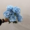 9 Heads Silk Cloth Burnt Orange Rose Bouquet for Wedding Home Party Christmas Decoration Bouquet Artificial Decorative Flowers