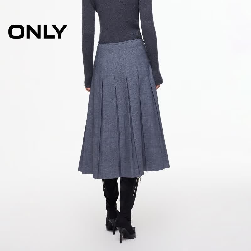 Only Damen Hochtaillierter Langer Faltenrock