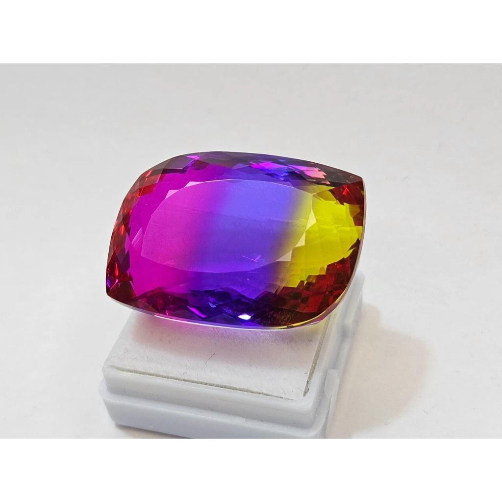 Beautiful Ametrine Bi-Color Natural Fancy Cut 85-86 Ct Certified Loose Gemstone