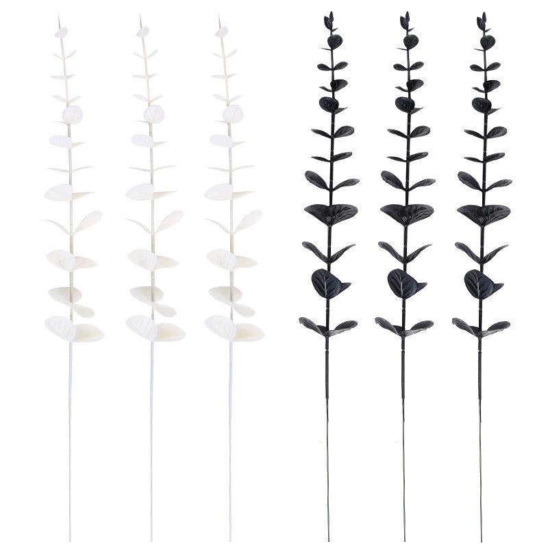 Black Eucalyptus Single Stem 38cm Artificial Flower Bouquet for Indoor Decoration