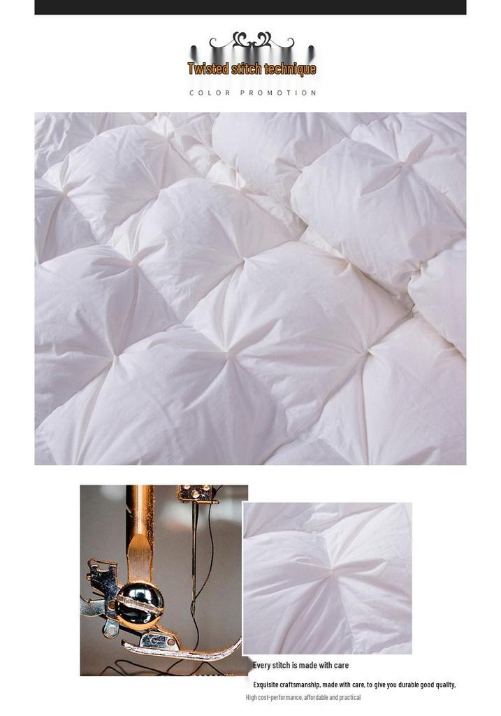 All-Cotton Thick Winter Quilt with White Duck Down - Cozy and Warm for Home or Hotel Use