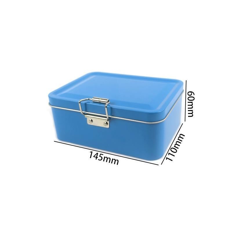 Buckle Clasp Metal Storage Tin Box Food Safe Iron Container with Lid for Homemade Cookies Candies Holiday Gift Packaging