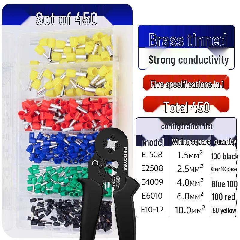 VE-Klemmen-Crimpzangen-Set - HSC8 Hochkohlenstoffstahl Langlebige Elektrikerzangen