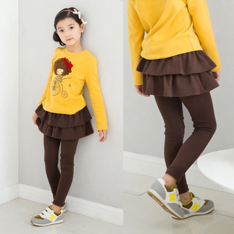 Girls' Multi-Color Elastic Skirt-Pants - Spring and Autumn Korean Style Children's Wear