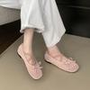 Fashion Female Butterfly-Knot Footwear Ladies Flats Mary Janes Shoes Mesh Breathable Fashion Elastic Band Women Ballet Flats Dance Shoes