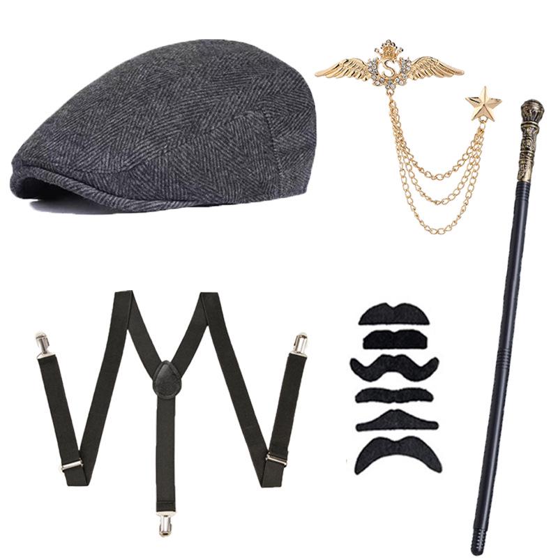 Gatsby 1920s Pánský cylindr, kapesní hodinky a set motýlka