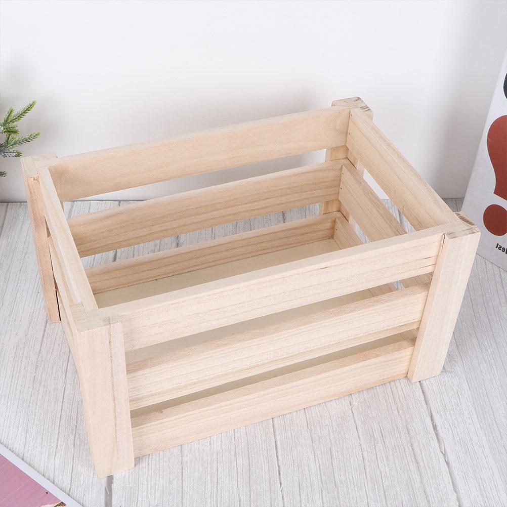 Vintage Wooden Multifunction Storage Box Elegant Hollow Design Organizer for Home Office School Storage Box Wooden Basket