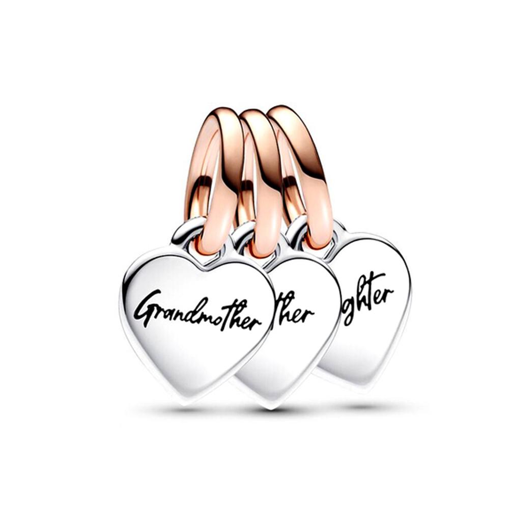 New Copper Rose Gold Double Color Sisters Family Dog Leopard Charm Beads Fit For Original Bracelet Diy Boutique Jewelry