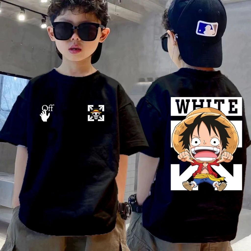 Neutral short sleeved T-shirt printed boy and girl round neck top