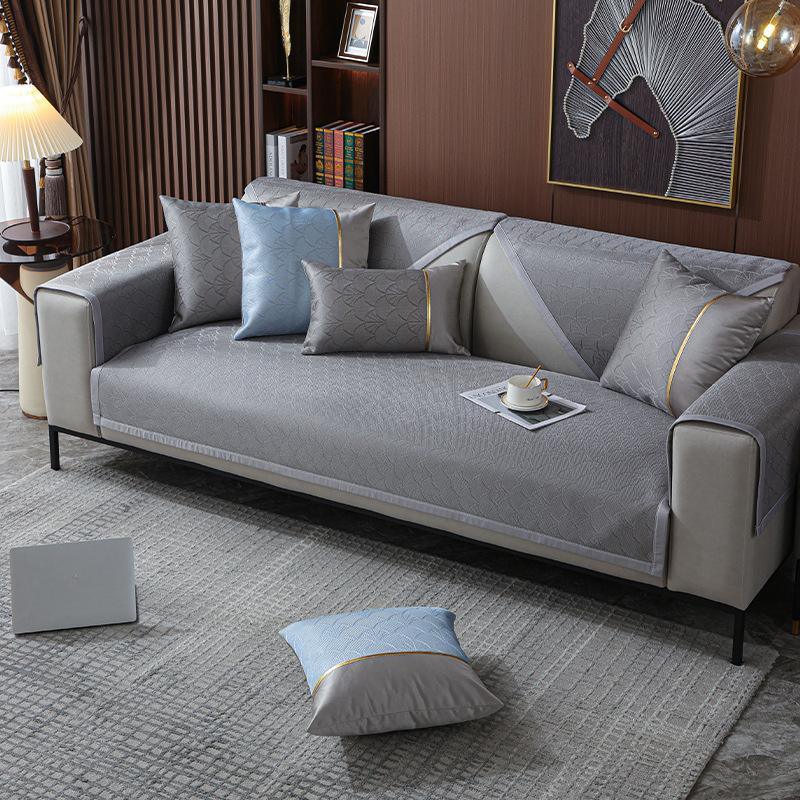 

Летняя подушка для дивана из ледяного шелка, простая нескользящая однотонная подушка для дивана, универсальный коврик из ротанга, тканевый чехол для дивана, летний коврик 70*70cm