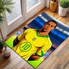 Brazilian Soccer Star Portrait Patterned carpet, non slip mat suitable for living room and bedroom sofas