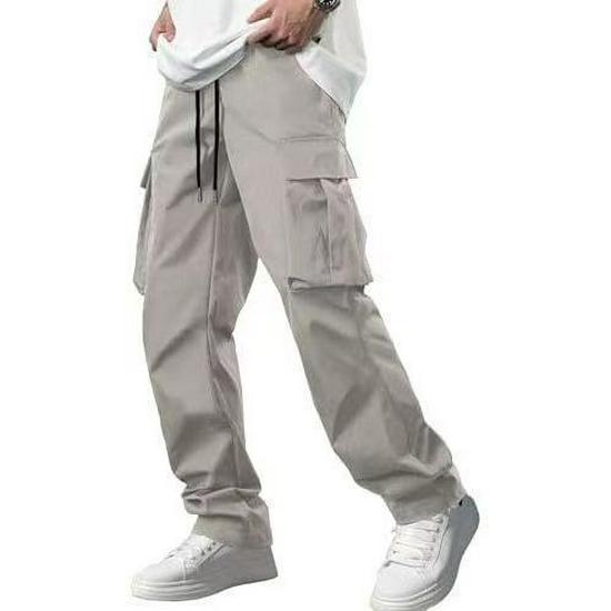 Men s Multi-pocket Casual Workwear Pants - Spring to Autumn, Loose Straight Leg 4XL