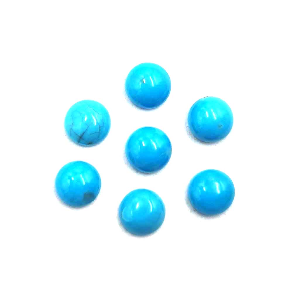 Natural Sleeping Beauty Turquoise Round Cabochon Loose Gemstone Lot 9 Pcs 4 MM 2.50 CT For Jewelry Making S синий