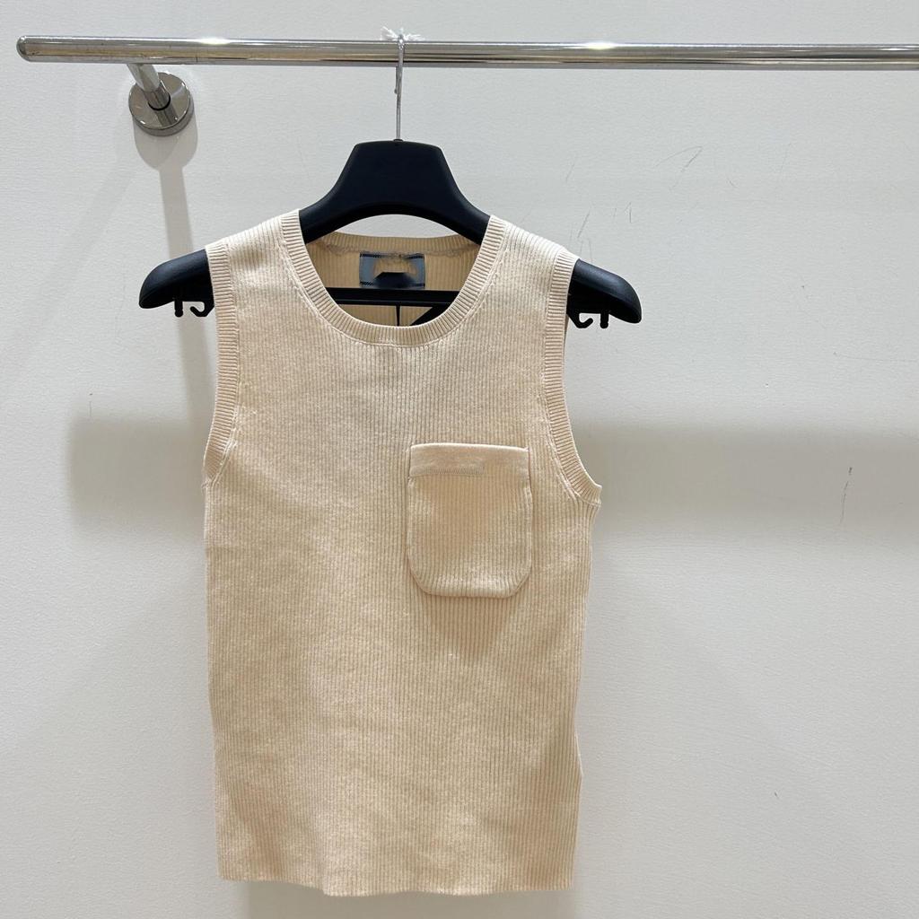 Damen Sommer Mode Bestickter Buchstaben Strick Westen Top