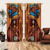 2 Pcs African beauty print curtains,suitable for bedroom,living room kitchen decoration,home decoration,window decoration