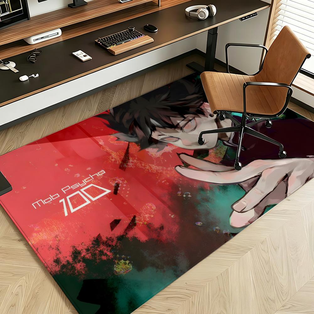 Anime M-Mob P-Psycho100 Floor Mat Soft Flannel Floor Mat Suitable for Entryways, Living Rooms, Bedrooms, and Bathrooms
