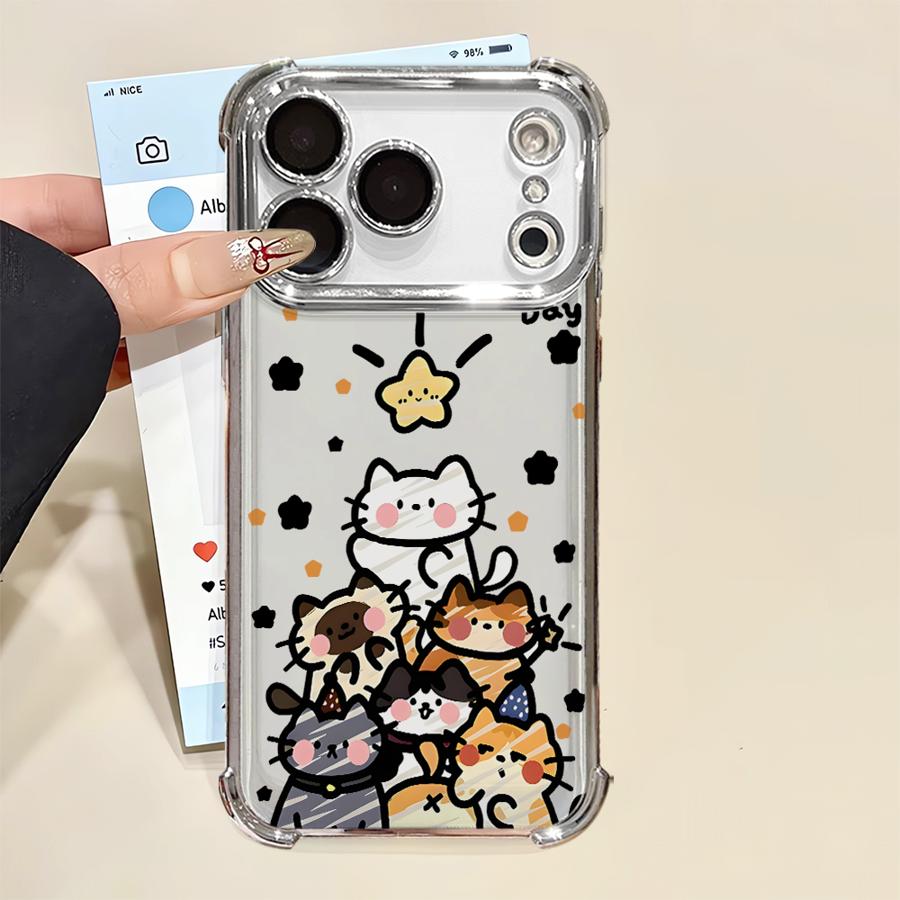 

Прозорий чохол для Apple iPhone 17 Air 16 15 14 Plus 13 12 11 Pro Max 16e З візерунком мультяшних тварин iPhone 16