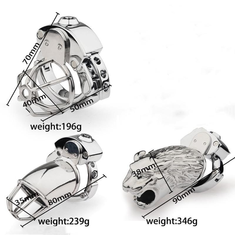 Male Metal Chastity Lock, Sissy Silver Chastity Cage, 6 Positions Adjustable Abstinence Chastity Device, Adult Erotic Products