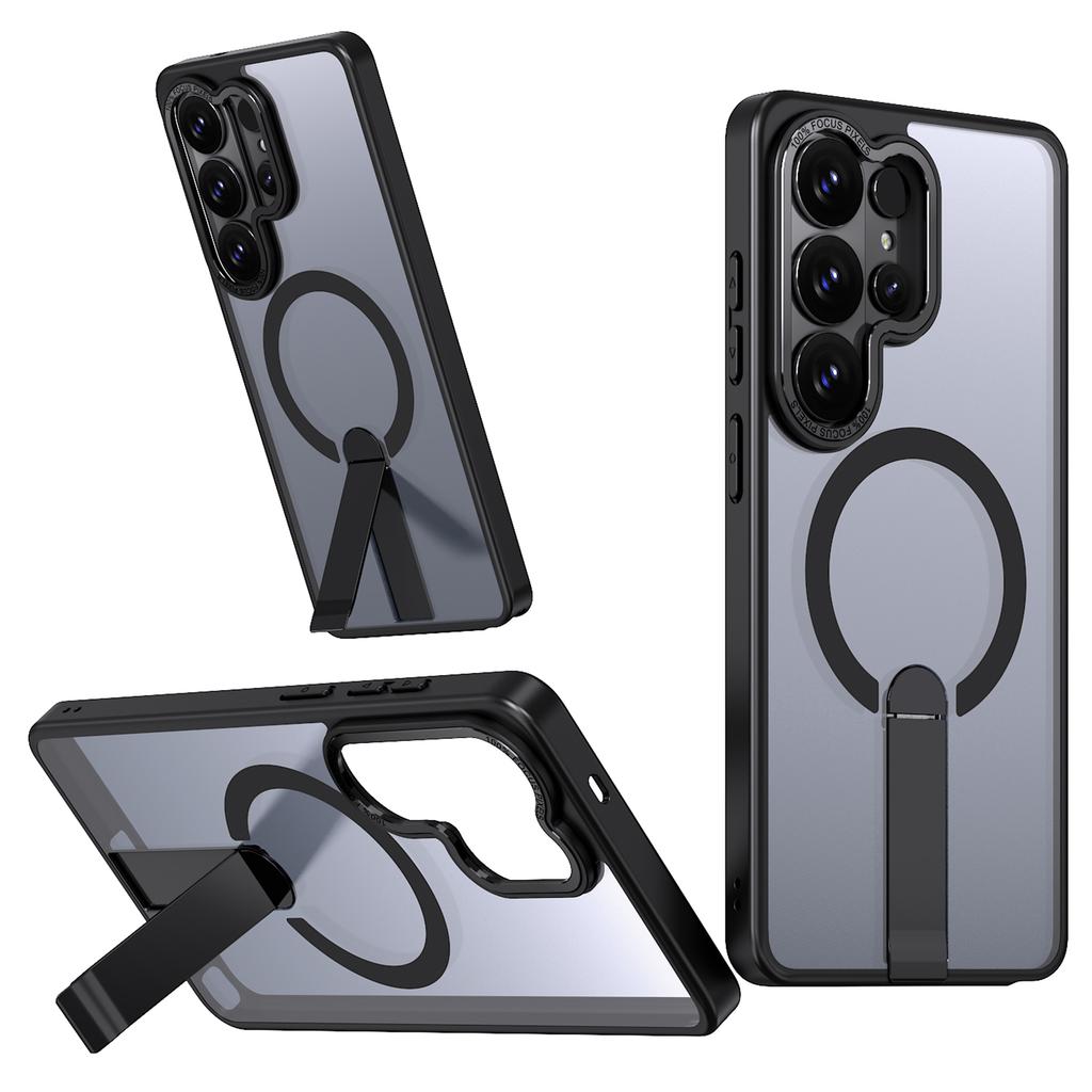 For Samsung Galaxy S26 Ultra Magnetic Case Kickstand TPU + Acrylic Phone Cover