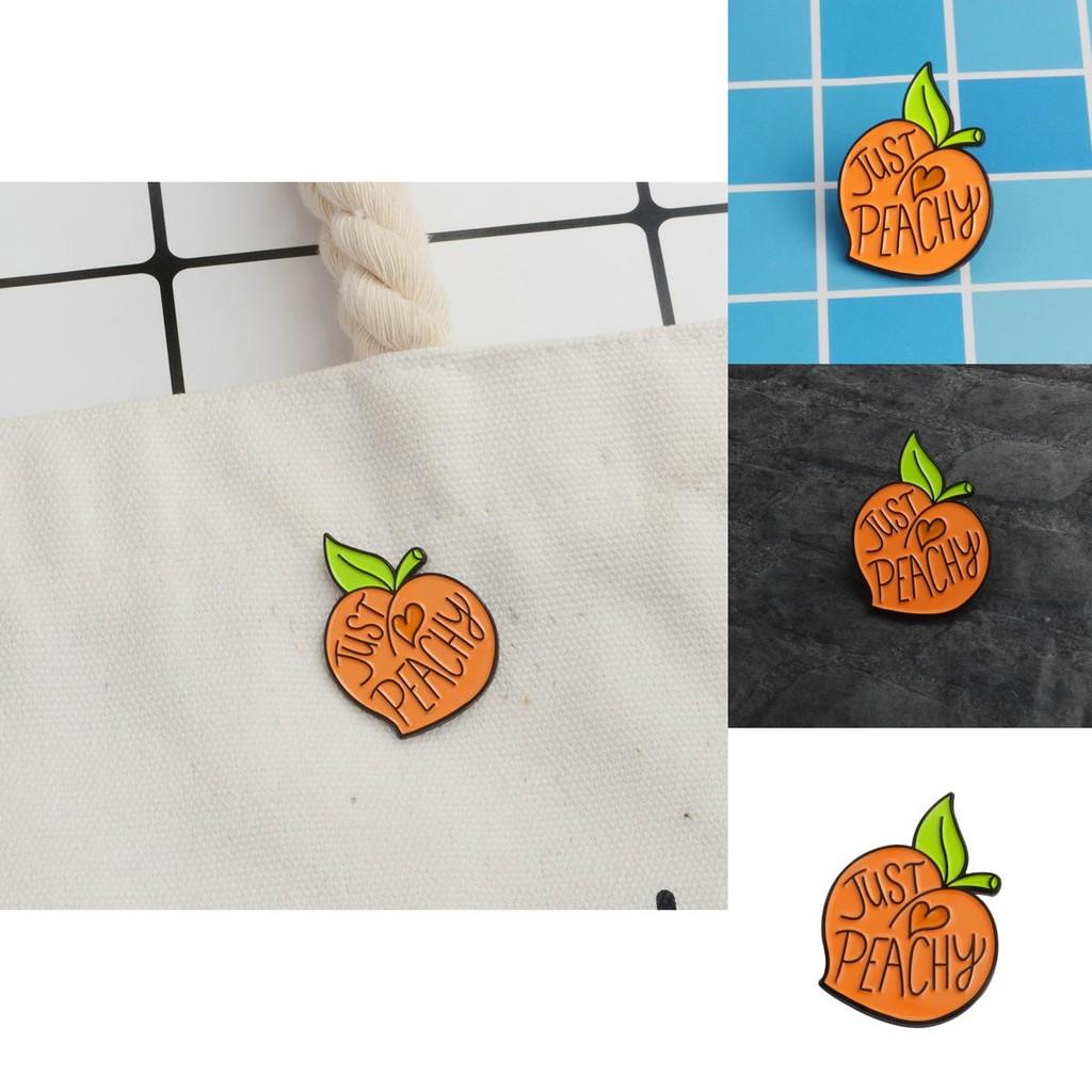 Cute Whimsical Peach Enamel Brooch Alloy Pin For Unique Personal Style And Decor