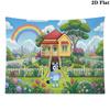 Bluey Wall Tapestry Aesthetic Wall Hanging Printed Fabric Blanket Decorative Tapestries for Bedroom Living Room Home Decor