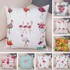 Lovely Flamingo Couple Pillow Cover Heart Design Soft Square Cushion Gift for Valentine Birthday Home Decor Xcm