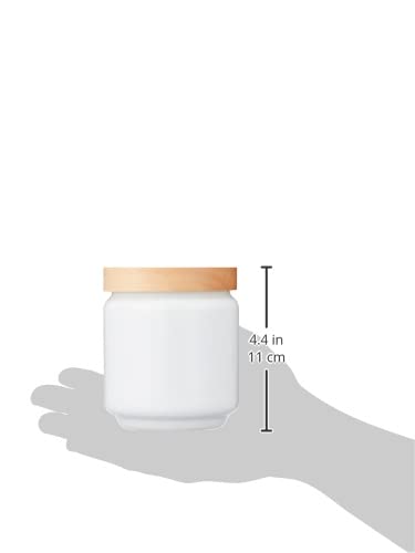 Ishimaru Tougei Hasami Ware Wooden Lid Canister Storage Container, Large, Approx. 450ml, White, Made In Japan, 112239 741