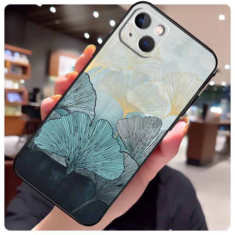 Luxury Ginkgo Leaf Case For iPhone 17 Pro Max 15 14 13 11 12 16 Pro Max mini 15 16 Plus 16e 17 Air Phone Cover