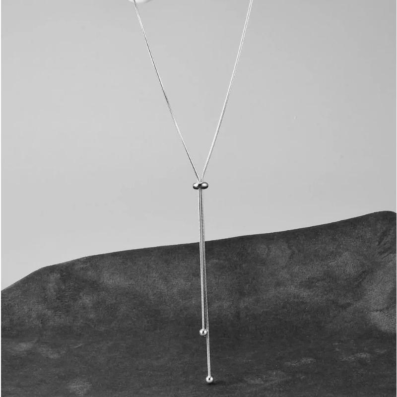 

Длинная цепочка для свитера, ощущение высокого класса, цепочка «змеиная кость», простое и не выцветающее ожерелье для женщин, легкая роскошь, нишевое серебряный