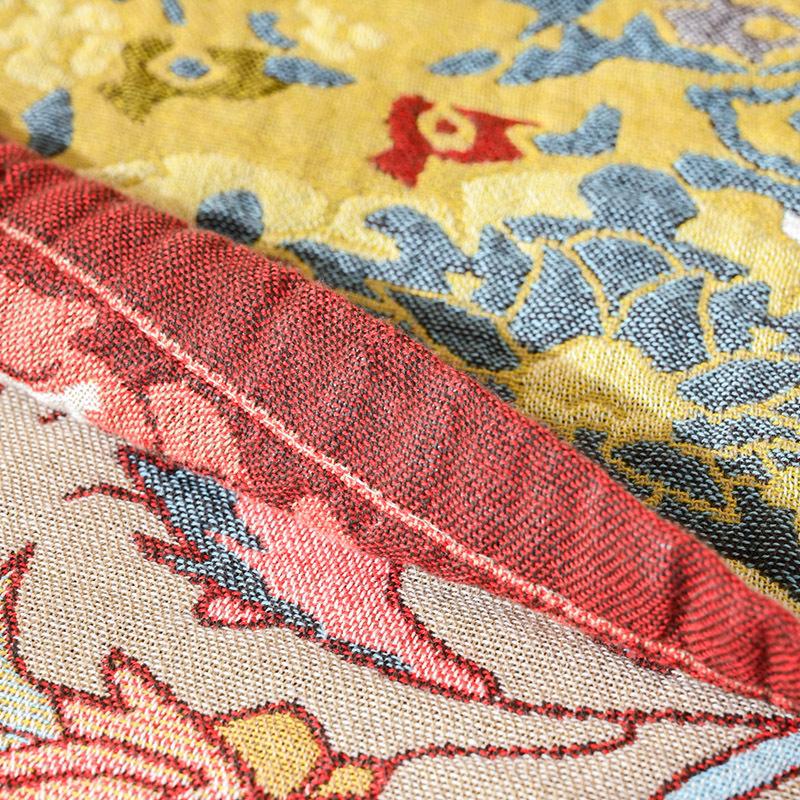100% Cotton Blanket, Vintage Manor Throw, Four-Ply Gauze Sheet, Reversible Sheet
