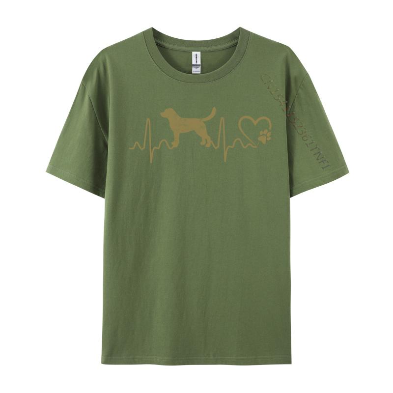 Labrador Retriever Heartbeat Dog Lover Paw Print Ekg Pulse Discount Student T Shirts T Shirt Printed Tops Tees Top Quality