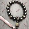 Natural Gold Obsidian Lion Dance Handheld Ring Tassel Bead Bracelet Men Women